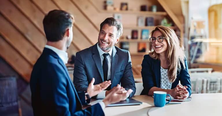 Friendly meeting between professionals